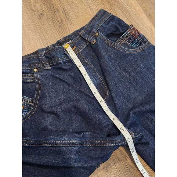 Rocawear wide-leg embroidered womens 14 (28x28) dark wash Y2K embroidered - Picture 9 of 9